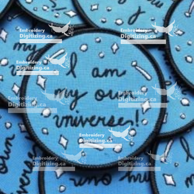 Blue Vibrant Embroidery Patches available in Canada.